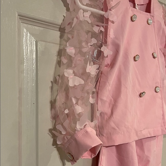 Pink Girls Pants Suit with Butterflies and Bows NWOT 6Y - Picture 3 of 10
